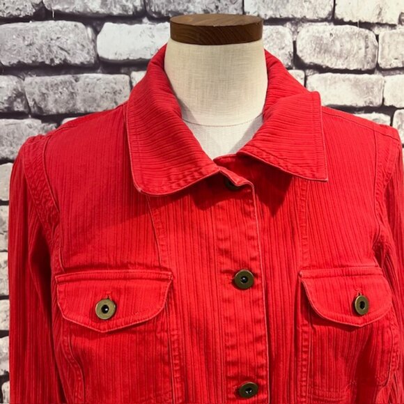 Coldwater Creek Red Button Down Jacket Size 18W - Picture 2 of 10